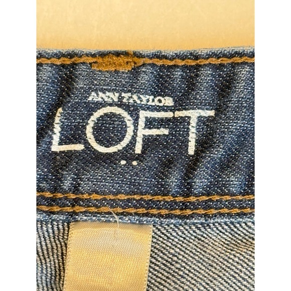 Loft Dark Wash Denim Cropped Straight Leg Jeans Women's Size 10 Modern - Picture 9 of 12